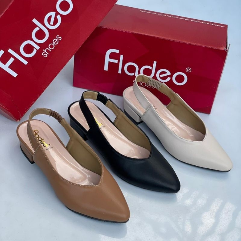 sepatu sandal wanita terbaru nyaman dengan hak 3cm fladeo F01 terbaru