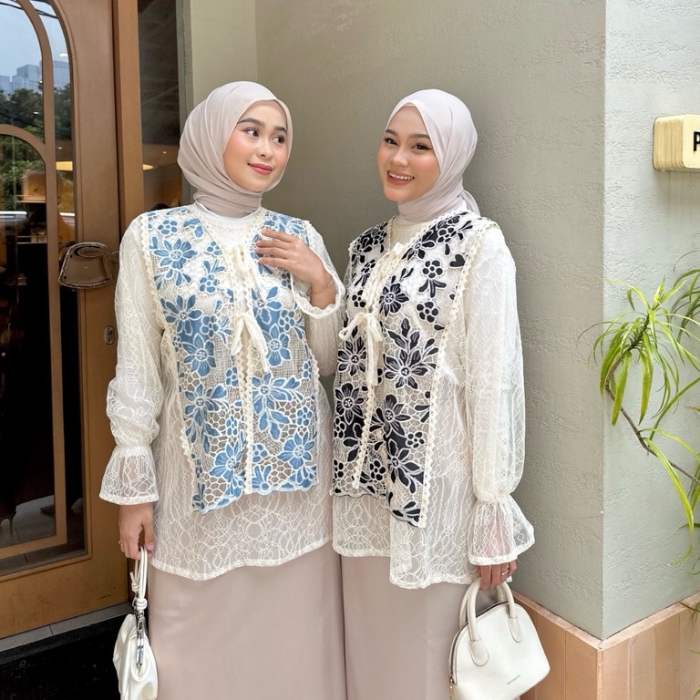 KODE I23B KENZIE OUTER  OUTER TUNIC  OUTER BRUKAT  OUTER PRADA  KEBAYA MODERN  KEBAYA WISUDA  BAJU L