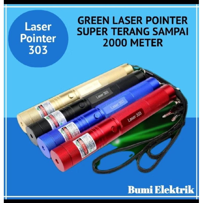 Green Laser Pointer 303 / Lampu Laser Hijau / Green Laser Pointer Jarak Jauh / Laser Hijau 303