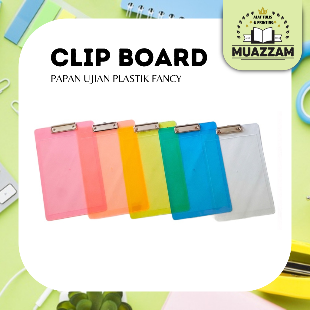 

Papan Ujian Plastik Fancy ClipBoard