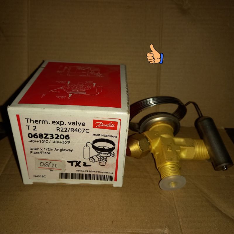 DANFOSS EXPANSION VALVE R-22/407C T-2 (068Z3206)