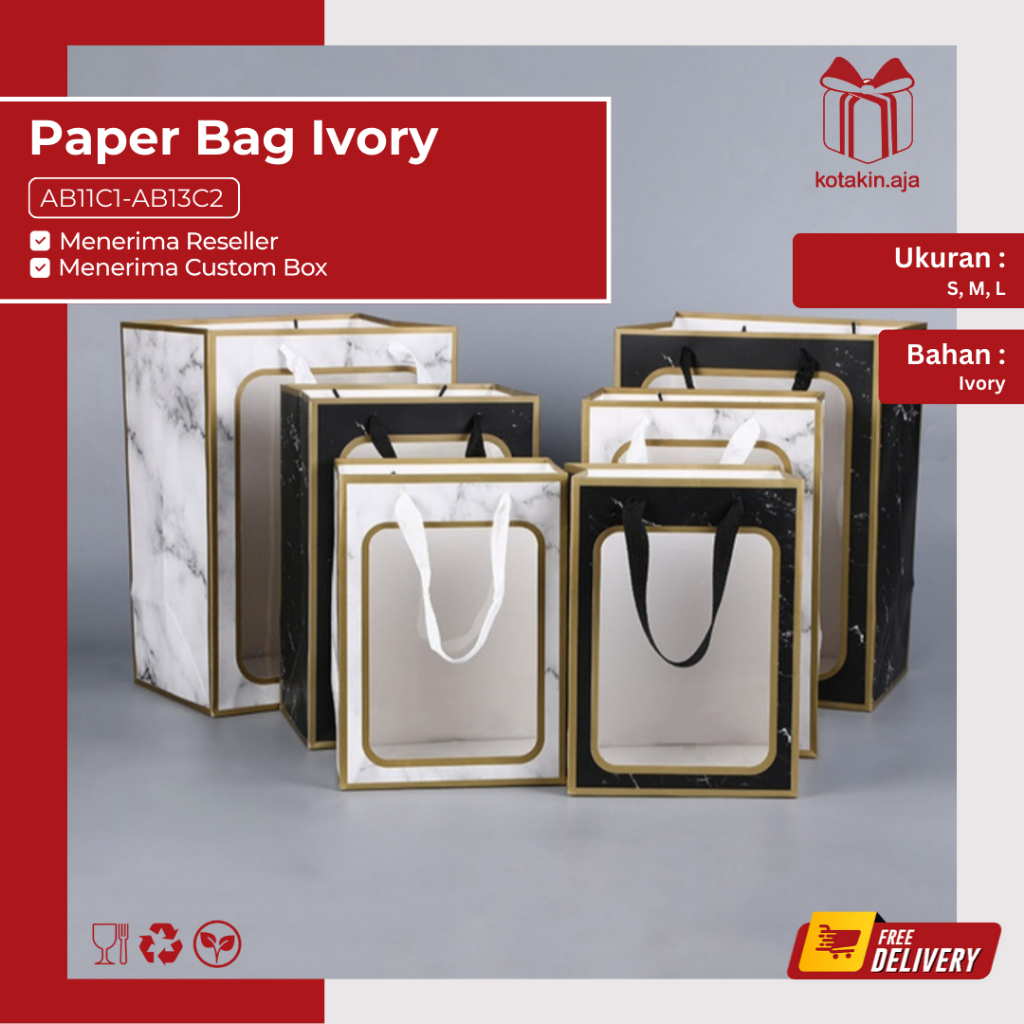 

Paper Bag Kado / Goodiebag Kado / Tas Kantong Kado / Paper Bag Motif Marmer I AB11C1-AB13C2