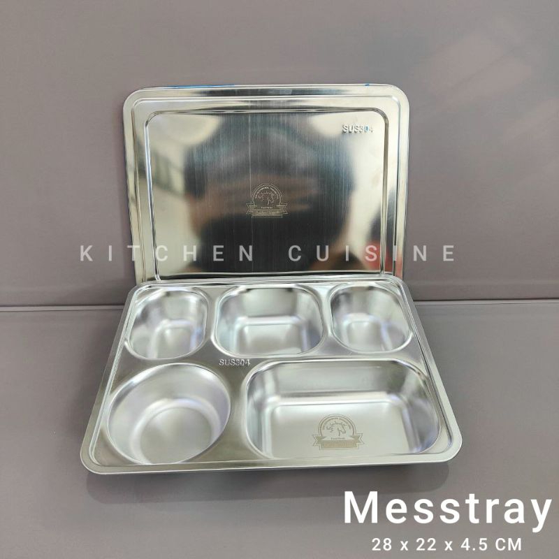 Tray Makan Stainless Steel 304 / Food Tray / Wadah Makan / Kotak Makan Anak / Tray SS304 SUS 304 / N