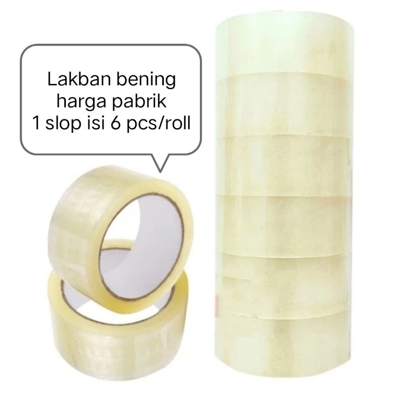

4ds! Lakban Bening Original 45mm x 90yard Paket 1 Slop Isi 6 Pcs/roll
