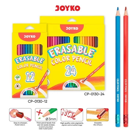 

PENSIL WARNA JOYKO ERASABLE CP-0130 12/24 WARNA