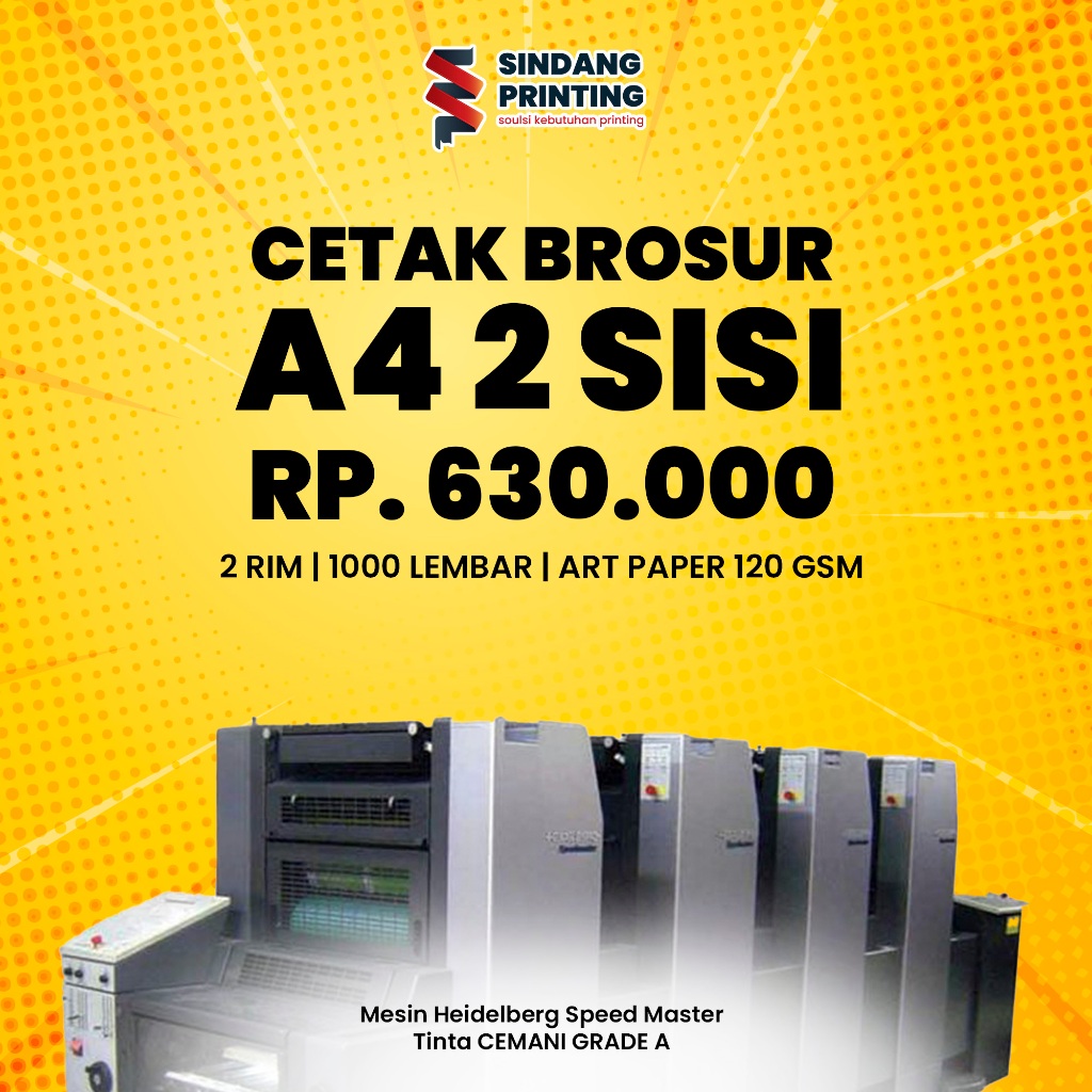 

BROSUR A4 2 SISI | 2 RIM | 1000 LEMBAR | BROSUR ARTPAPER 120 GSM | BROSUR MURAH