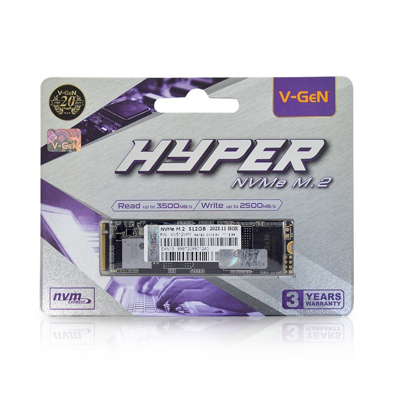SSD V-GEN NVME 512GB GEN3 HYPER M.2 NVMe PCle - SSD VGEN NVMe - SSD