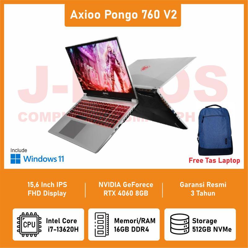 Axioo Pongo 760 V2 i7-13620H/16GB/512GB/W11/VGA/IPS