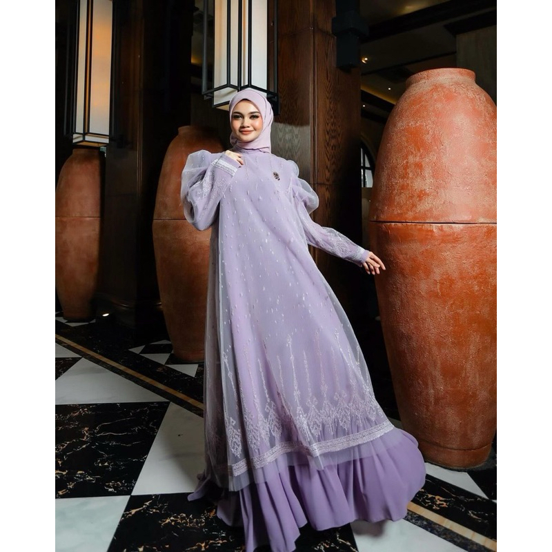 DRESS BRUKAT TANGAN BALON BY SHELLA SAUKIA