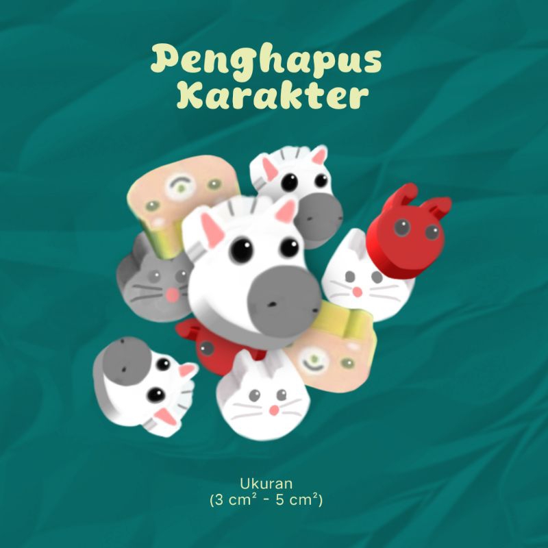 

[MonalisaATKStore] [CNP01, UNCNP02, RANP03, ULNP04] Penghapus Lucu Karakter Hewan - Penghapus Motif Unik