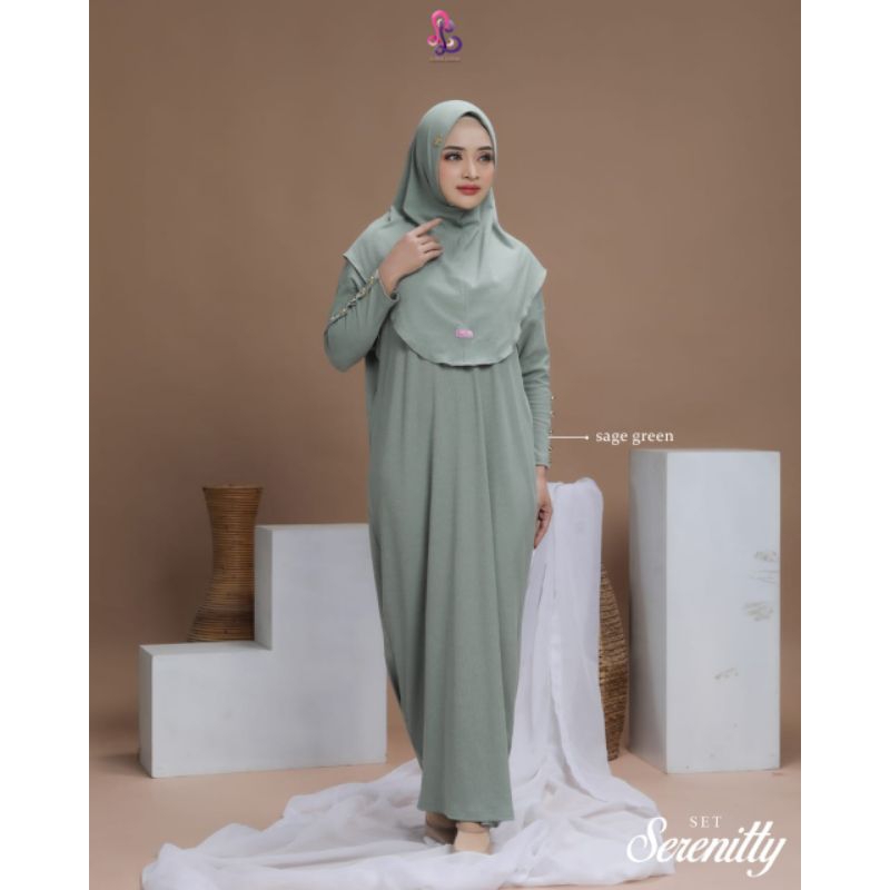 Linalivia Hijab gamis set hijab SERENITTY SET dress knit premium