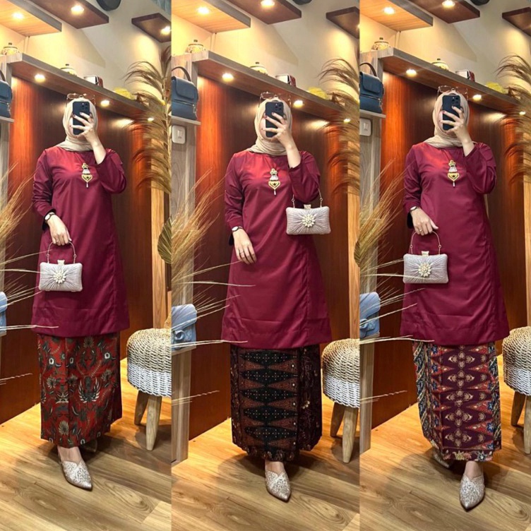 KODE F22J Setelan Baju Kurung Melayu  Baju Kurung Stelan Rok Batik Baju Kurung Malaysia  Baju Kurung