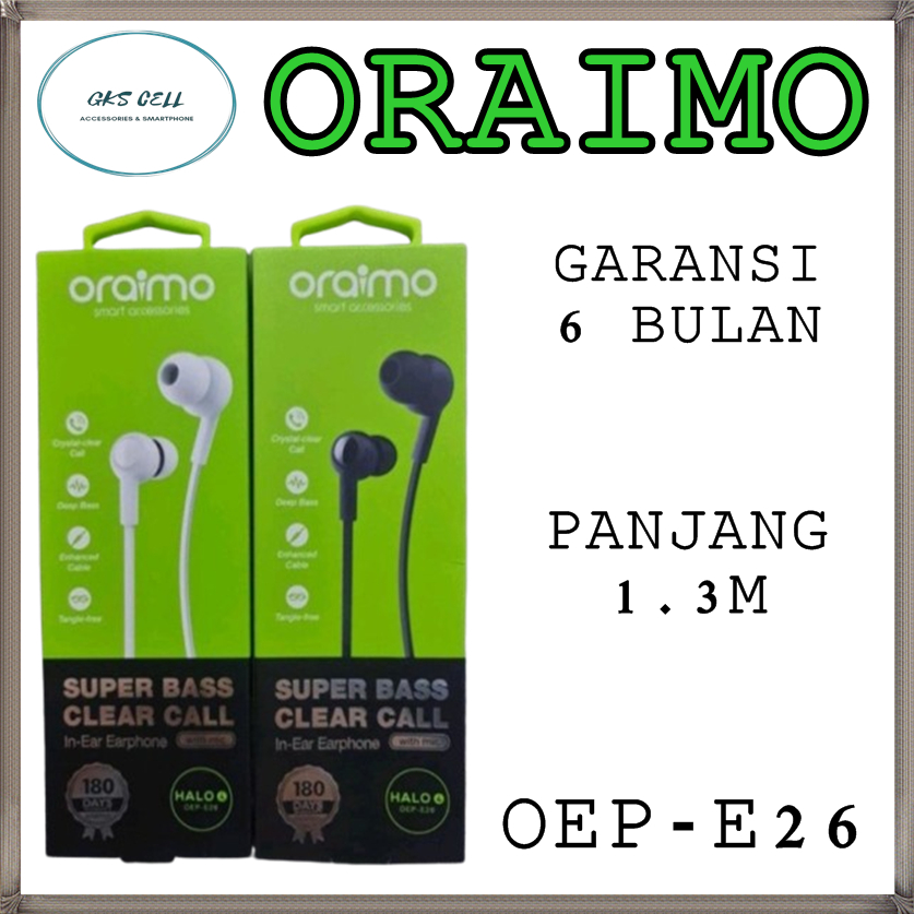 Oraimo Wired Headset OEP-E26 / OEP-E21P Halo 4 Super Bass In-Ear Earphone