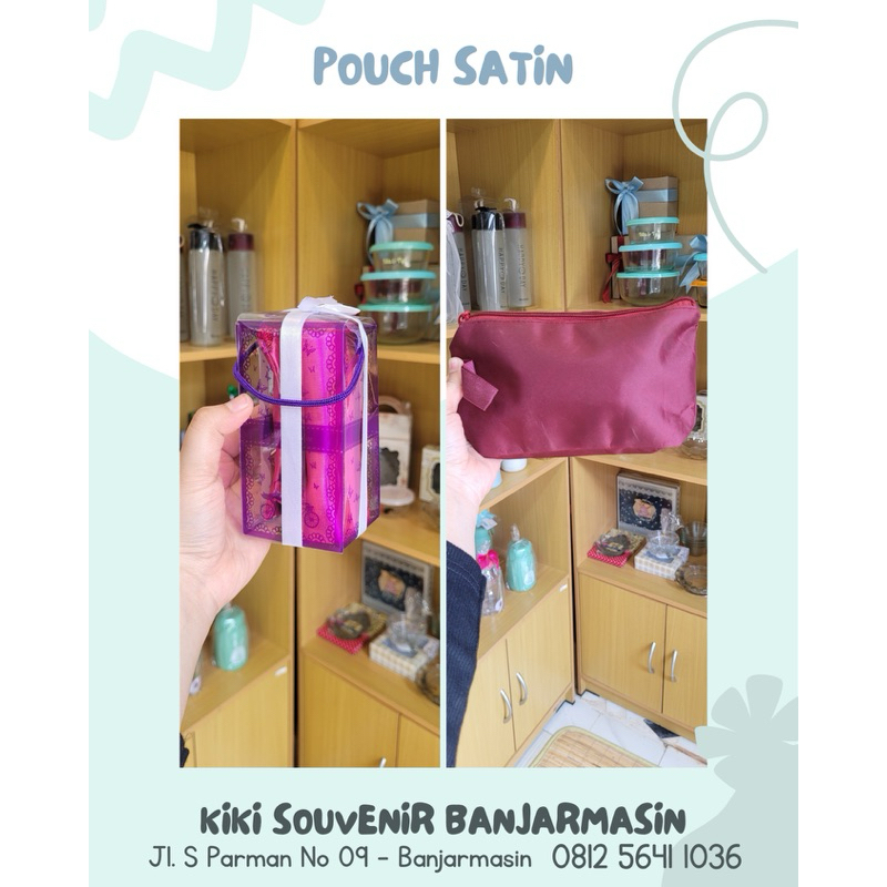Souvenir Pernikahan Pouch Satin Kemas Mika