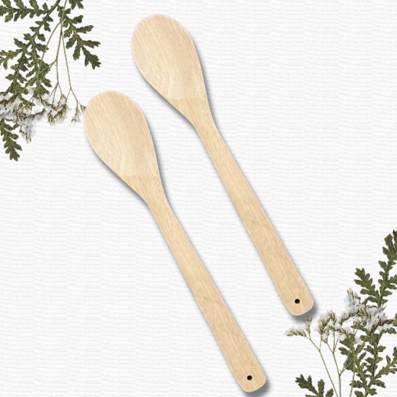 Sodet Spatula Bulat Kayu Putih / Spatula Kayu Bulat Kitchenware