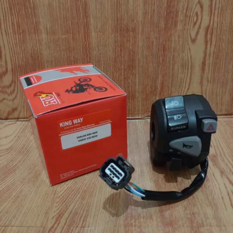 SAKLAR KIRI HOLDER KIRI MODIFIKASI PASS BEAM PLUS HAZARD VARIO 125 NEW LED VARIO 150 NEW LED 2018