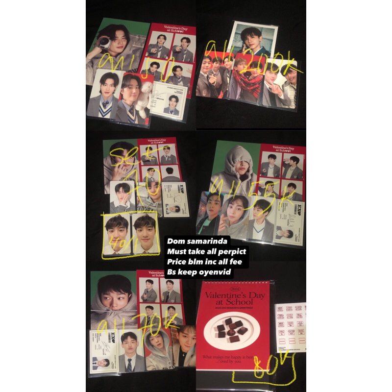 [POS/JNE] TAKE ALL ONLY SEHUN  CHANYEOL SUHO DO CHEN BAEKHYUN XIUMIN KAK EXO SG 24 SET NO BENE SEASO