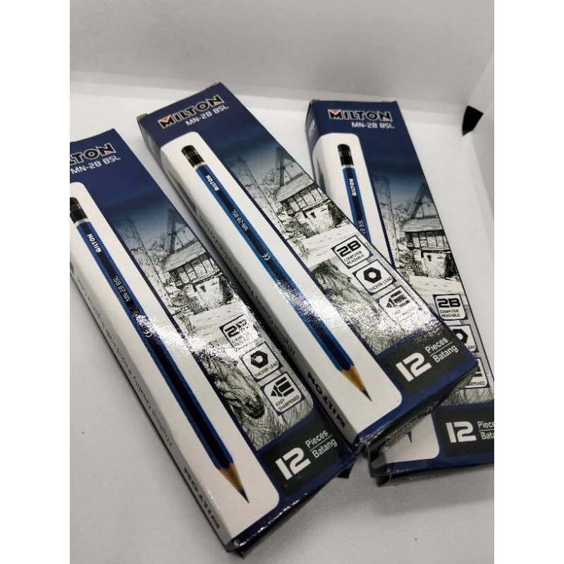 

12 pcs / 1 Lusin Pensil Murah - Pensil 2B Milton Type MN-2B BSL