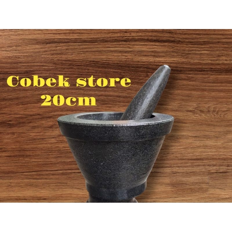 lumpang batu asli 20cm free tumbuk