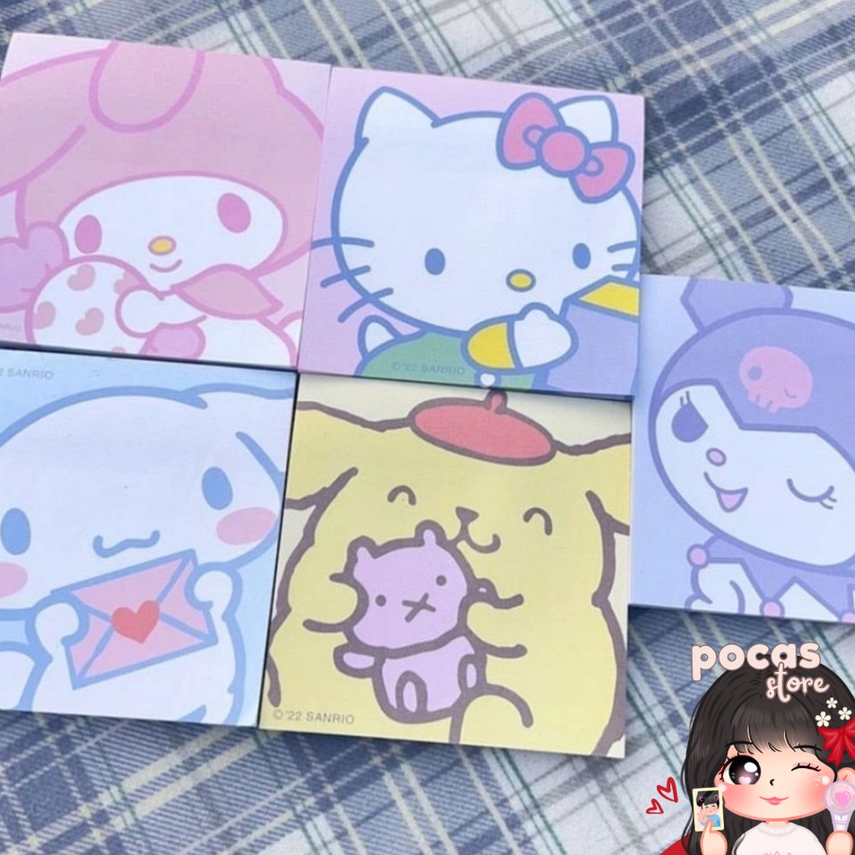 

New Update PS 5 LEMBAR STICKY NOTE AESTHETIC LUCU STICKY NOTES SANRIO KUROMI MELODY CINAMOROLL KARTUN KARAKTER PESAN TEMPEL