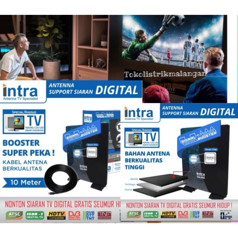 antena tv digital intra/antena tv digital indoor outdoor/antena tv dalam ruangan