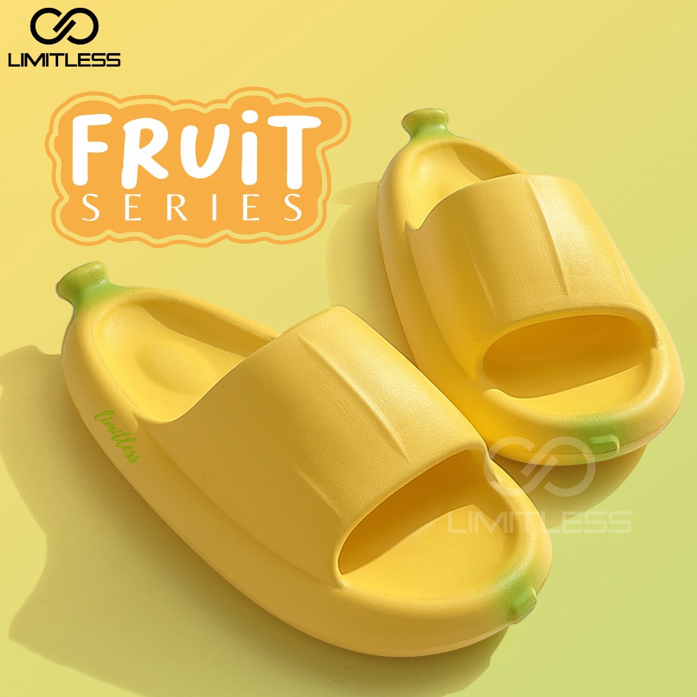 KODE Q65L Sandal Slop Wanita Pisang Banana Slip On Anak Eva Sandal Pisang Wanita Anak Unisex Korea R