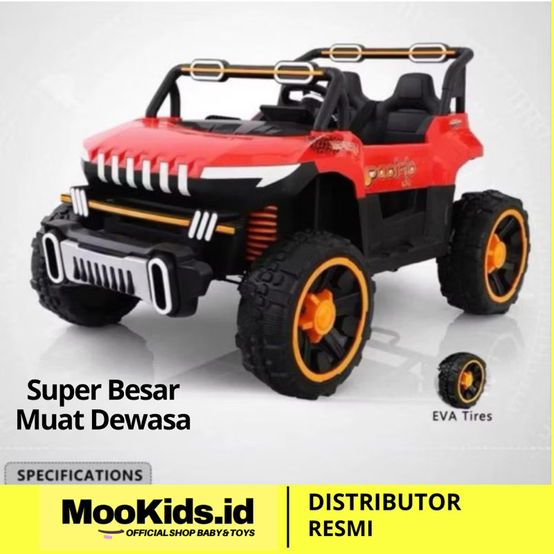 MooKids Mobil Aki anak Super Monster besar Pacific PJ 8611 Mobil listrik Cas ces an