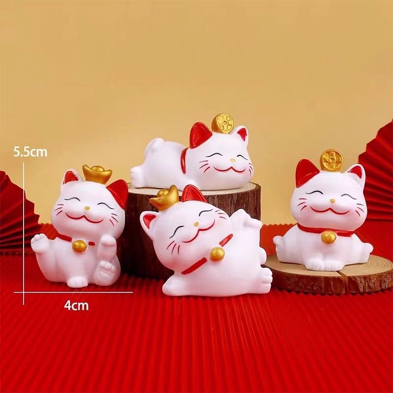 

TOPPER BONEKA KARET FIGURE KUCING kEBERUNTUNGAN LUCKY CAT PAJANGAN DIY HIASAN KUE