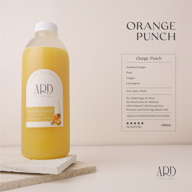 

RB22 ORANGE PUNCH 1000ML - ARD JUICERY 100% Cold Pressed Juice Fresh and Organics