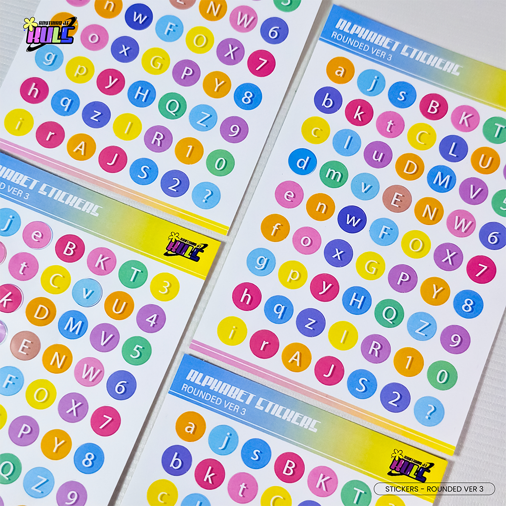 

KULS ID Sticker Rounded ver 3 Alphabet Dot Note Stiker Jurnaling Warna Warni