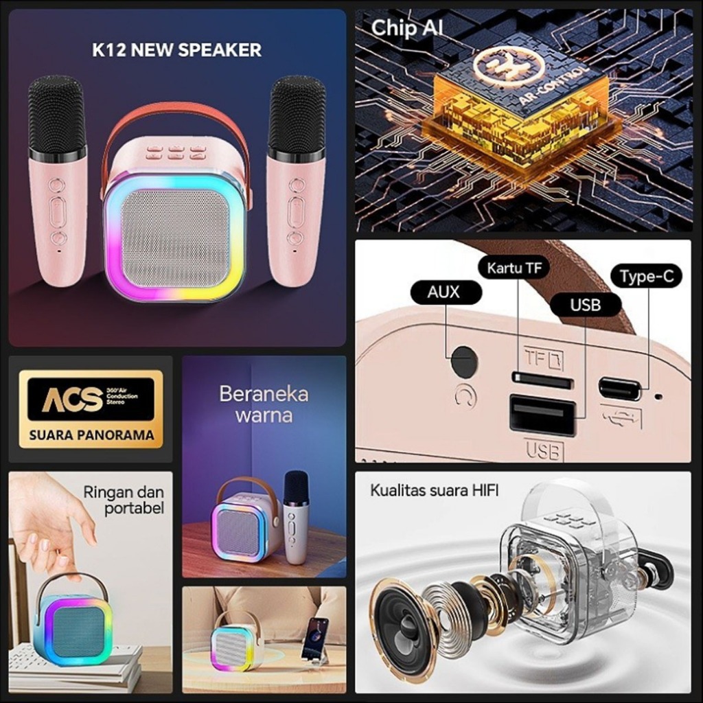 Big Sale {Cod}Speaker Bluetooth Karaoke/Mini Speaker Karaoke Bluetooth/Mini Speaker Bluetooth