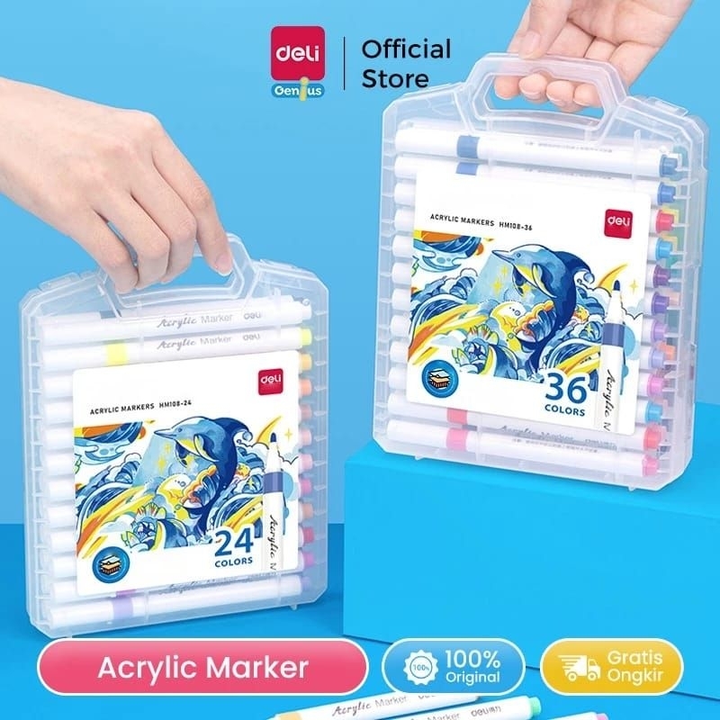 

Deli Genius Spidol Akrilik / Acrylic Marker 12/24/36/48 Warna HM1084