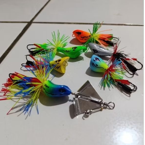 PAKET UMPAN CASTING GABUS, JAWSFROG, JUMP FROG, DIZZY FROG, SLETER BUZZBAIT
