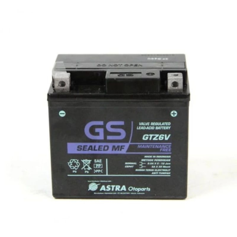 Aki Kering GS GTZ6V Aki Motor Vario 125 Vario 150 Nmax New DLL. Original 100%