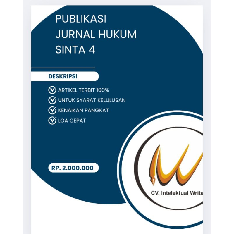 Publikasi Jurnal Hukum Sinta 4