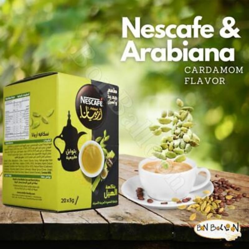 

Nescafe Arabiana Kopi Nescafe Arab Kapolaga 20 Sachet Nescafe Arabic with Cardamom Kopi Arabian