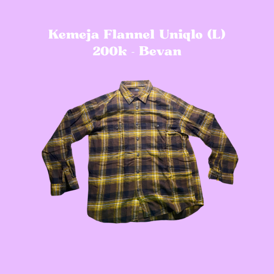 Kemeja Flannel Uniqlo Size L - Bevan