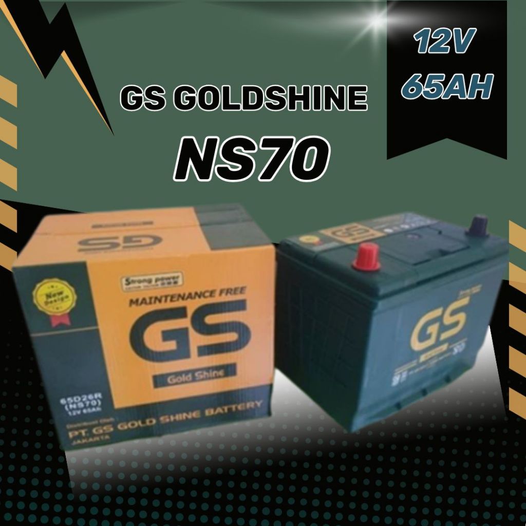 Aki kering GS Gold Shine MF NS70 untuk Kijang, Panther, Kuda, Lancer, Galant Aki Kering