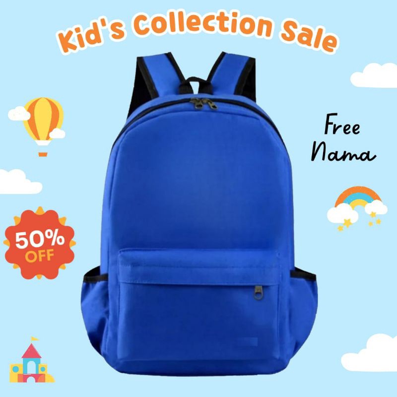 Tas Ransel Backpack Anak Sekolah Basic Polos  Tas Sekolah Anak Polos