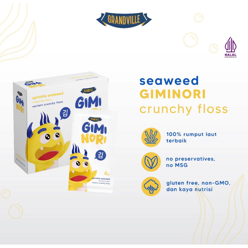 

GIMI NORI GRANDVILLE SPRINKLE SEAWEED CEUNCHY FLOSS NON MSG GLUTEN FREE - RUMPUT LAUT TABUR