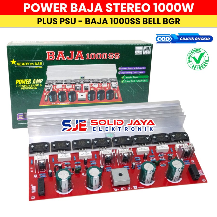 KIT POWER STEREO BAJA 1000W TR SANKEN II PLUS PSU ELCO DIODA POWER AUDIO AMPLIFIER AMPLI BAJA 1000SS