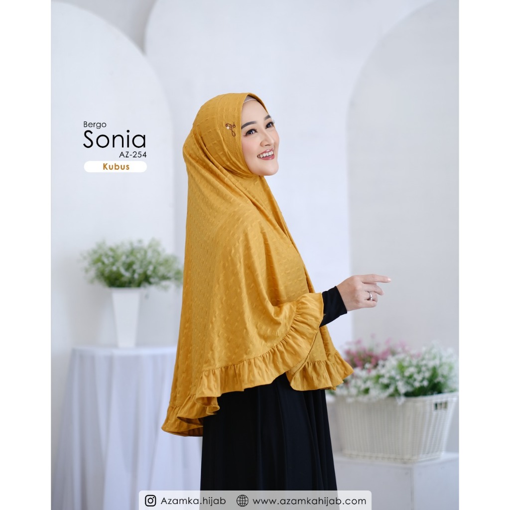 Baru Hijab Instan Azamka Bergo Sonia Kerudung AZ 254 Jersey signature premium