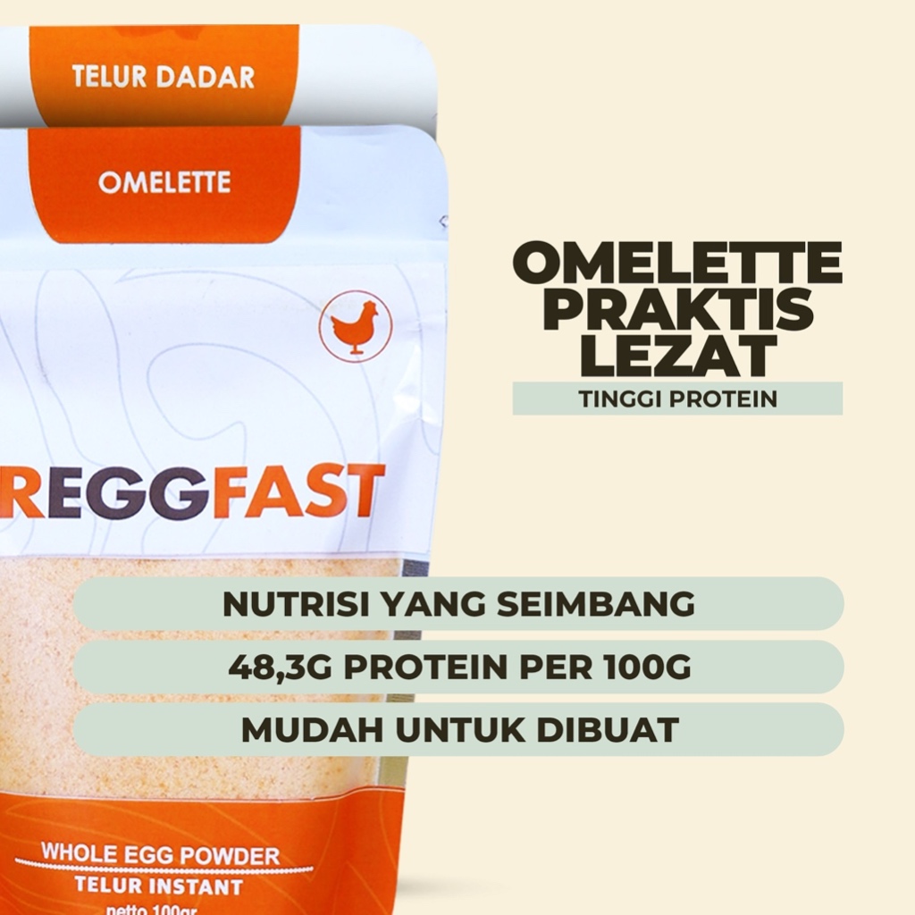 

Whole Egg Powder Tepung Telur Utuh Telur Dadar Omelette BREGGFAST 100 gram Halal