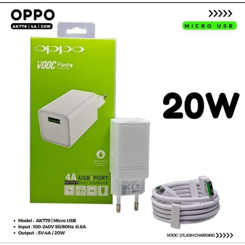 CHARGER OPPO 20WATT F3+ F9/F9PRO MICRO USB VOOC