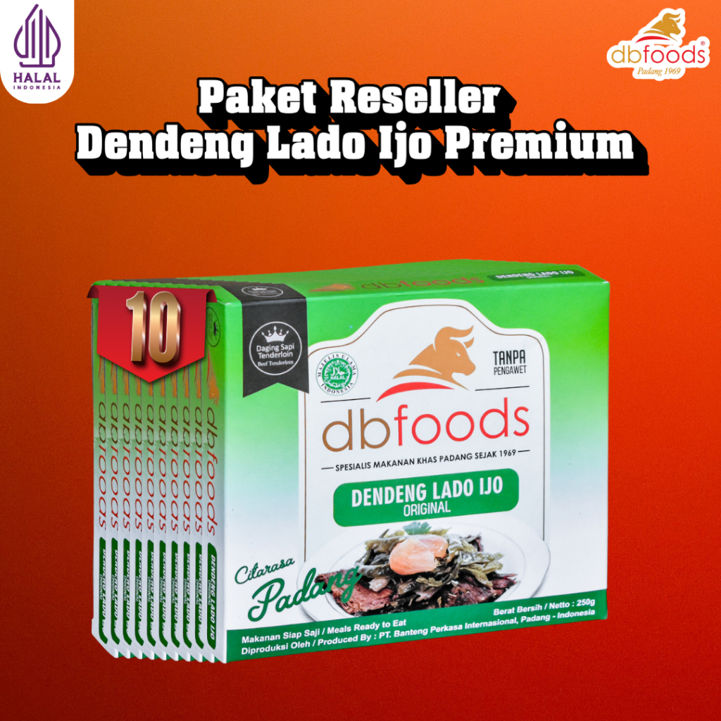 

DBFOODS Dendeng Lado Ijo Premium Paket Reseller Siap Makan Praktis Asli Padang