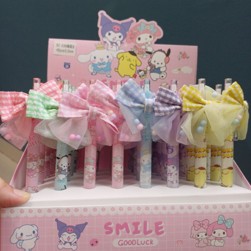 

Pulpen sanrio pita bow lucu imut CINNAMOROLL KUROMI MY MELODY HELLO KITTY POMPOMPURIN POCHACCO