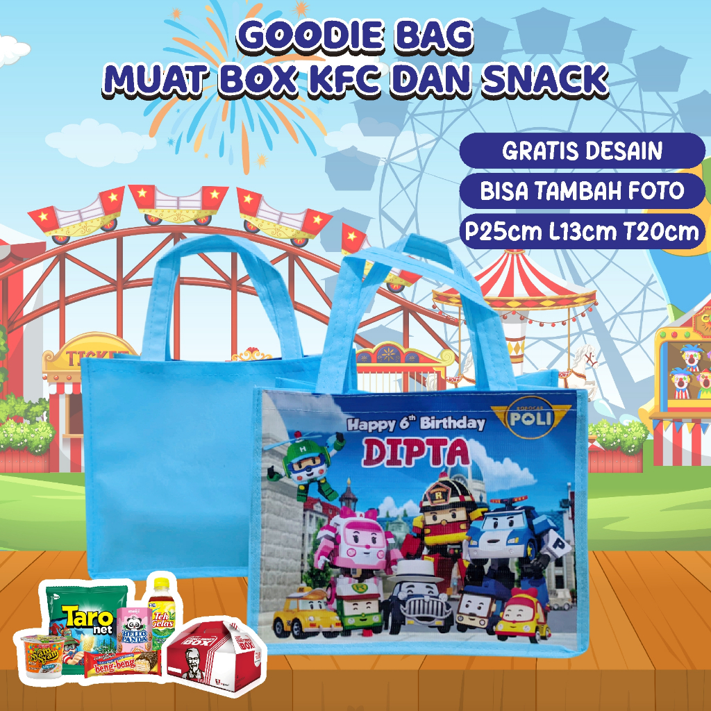 

Goodie Bag BIRU /Tas Ultah Custom/Goodie Bag Custom/Tas Ultah Unik/Souvenir Ultah