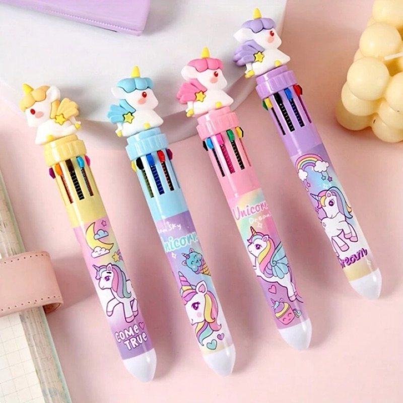 

Ballpoint Unicorn 10 Warna Pulpen Realpic!