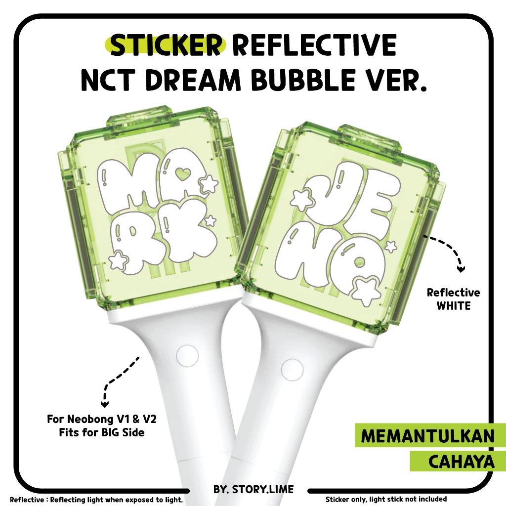 Sticker Deco Reflective BUBBLE NCT DREAM Kpop Decal for NEOBONG/ Lighstick/ Phonecase/ Laptop/ Noteb
