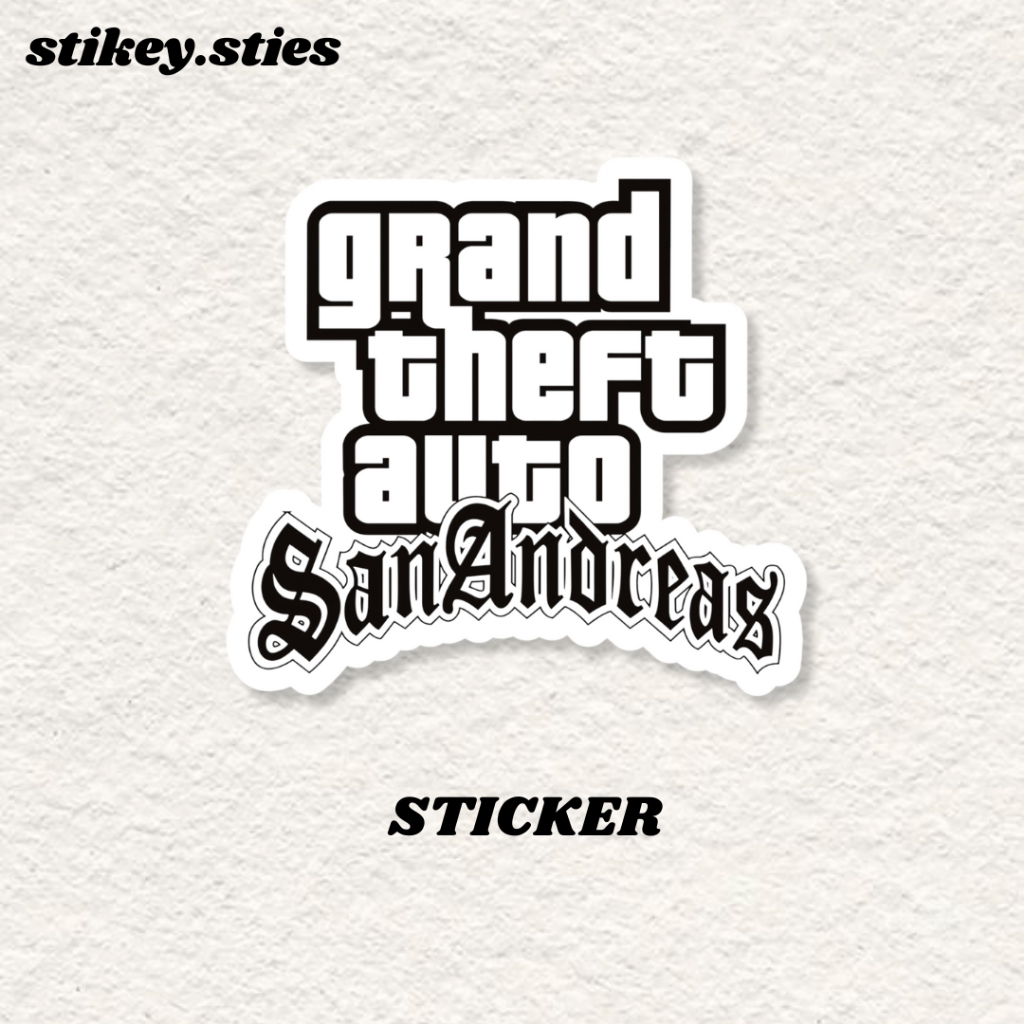 

STICKER GTA SAN ANDREAS AESTHETIC BRAND ANTI AIR VINYL / STIKER HELM LAPTOP HP MOTOR TUMBLR TAS KOPER